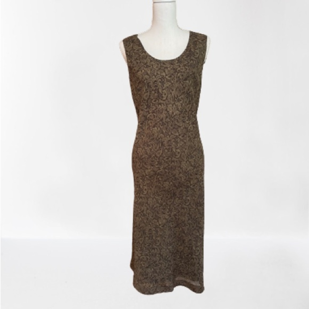 Elegant Brown Sleeveless Dress